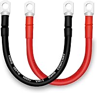Vista 37 de Cables de batería de 4 AWG con terminales de cobre de 5/16 pulgadas (2 piezas de 1 pie).