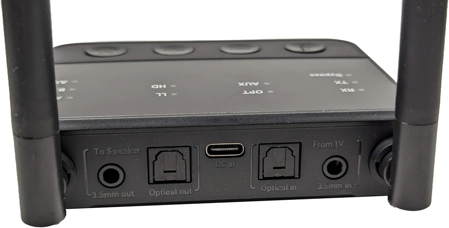 Bluetooth Transmitter Receiver V5.2 for Audio, 2-in-1 AUX Adapter for TV, Car, PC, MP3 Player, Home Theater, Switch, Low Latency, Pairs 2 Devices Simultaneously, Qualcomm