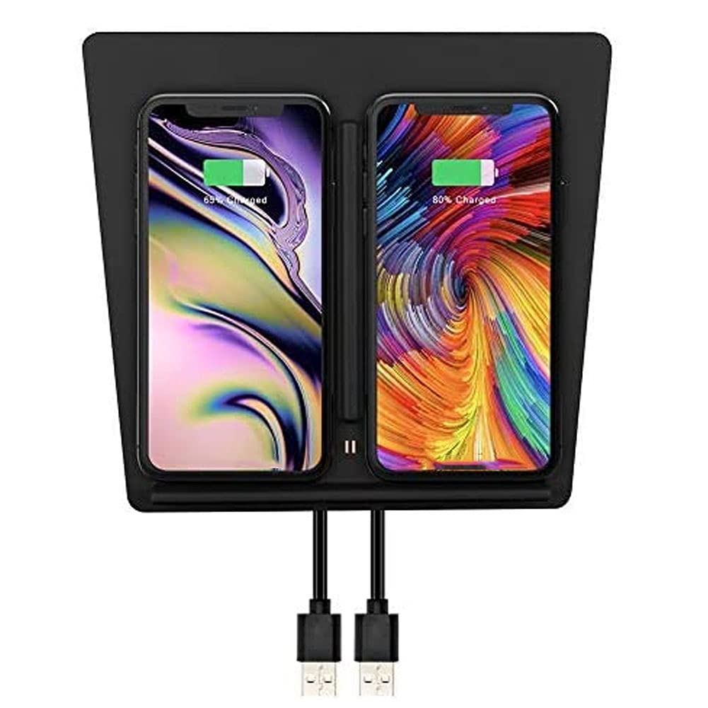 Almohadilla De Cargador De Coche InaláMbrico Para Tesla Model 3 2017-2020, USB Panel De Accesorios De Consola Central TeléFono InaláMbrico RáPida Smart carga InduccióN Pad