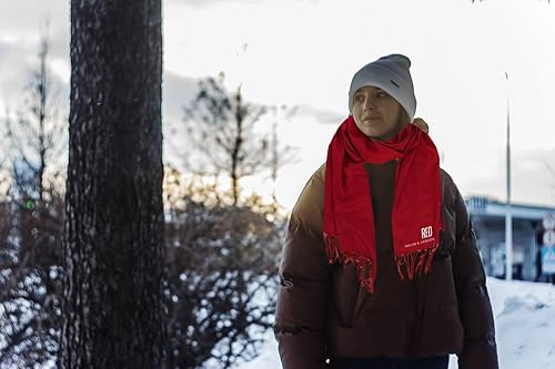 Miniatura 4 de IZREEL Taylor Style - Bufanda roja para mujer, regalo para fanáticos, chal cálido con tacto de cachemira, bufandas elegantes, envolturas, Rojo -