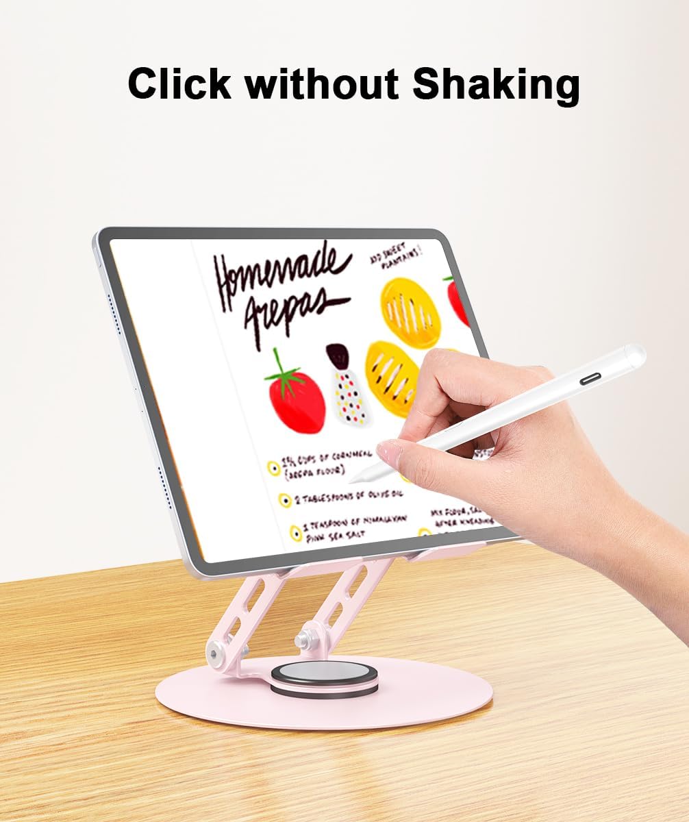 Tablet Stand for iPad Holder, Adjustable 360° Rotation Tablet Holder for Desk Office Accessories & iPad pro 12.9/11, Air 10.9, Samsung Tab S9,Mini, Kindle,Switch 4.7"-13" (Pink)
