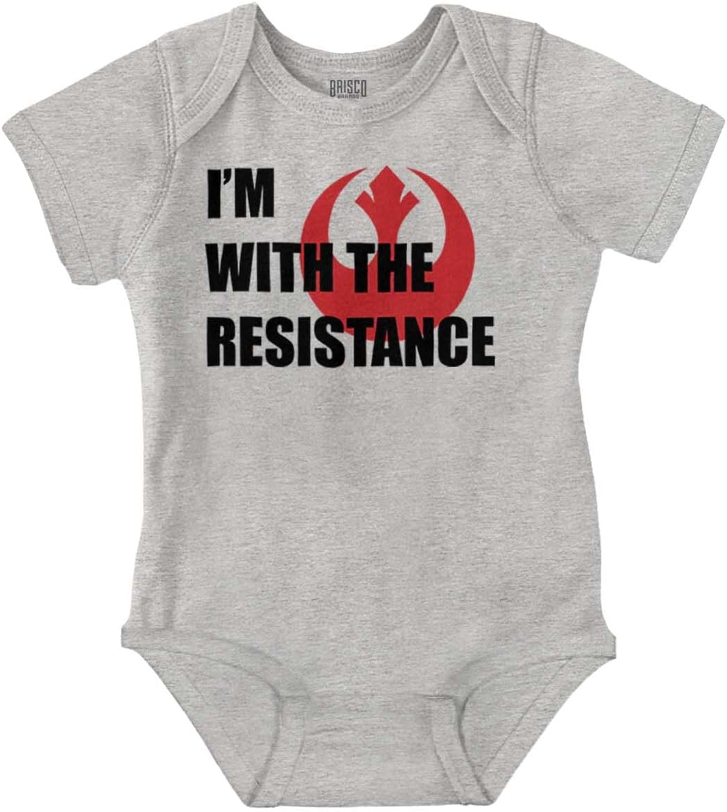 Brisco Brands With The Resistance Dark Galaxy Hero Baby Romper Boys or Girls