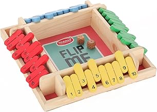 Chanak Shut The Box Dice Game, Classic Flip Me Multiplayer Game for Kids & Adults, Fun Wooden Tabletop Shut The Box Dice Game for Improving Math & Motor Skills for Kids Above 5 Years, BIS Approved
