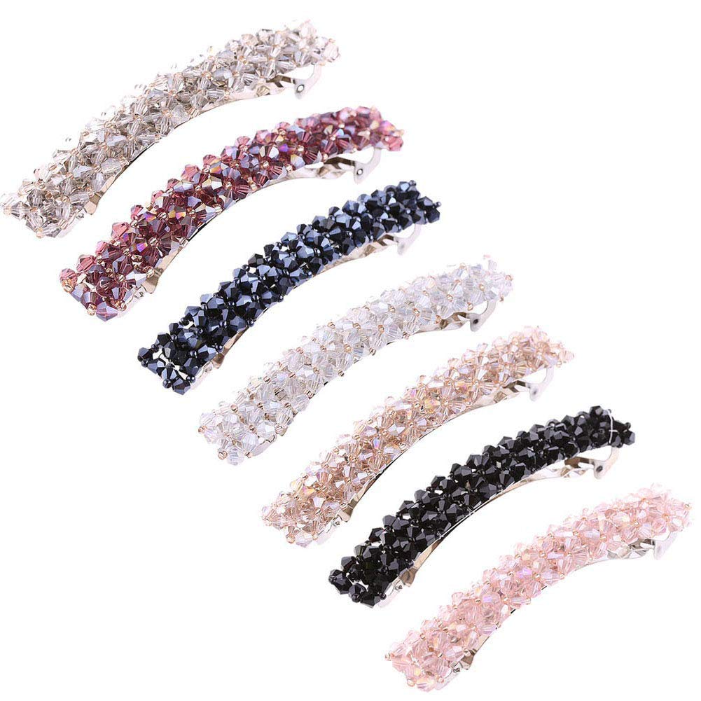 VinBee 7 Pcs Hair Clips Crystal Rhinestone Fashion Hair Pins Barrette for Women Girls Shiny Bling Children's gift : Beauty