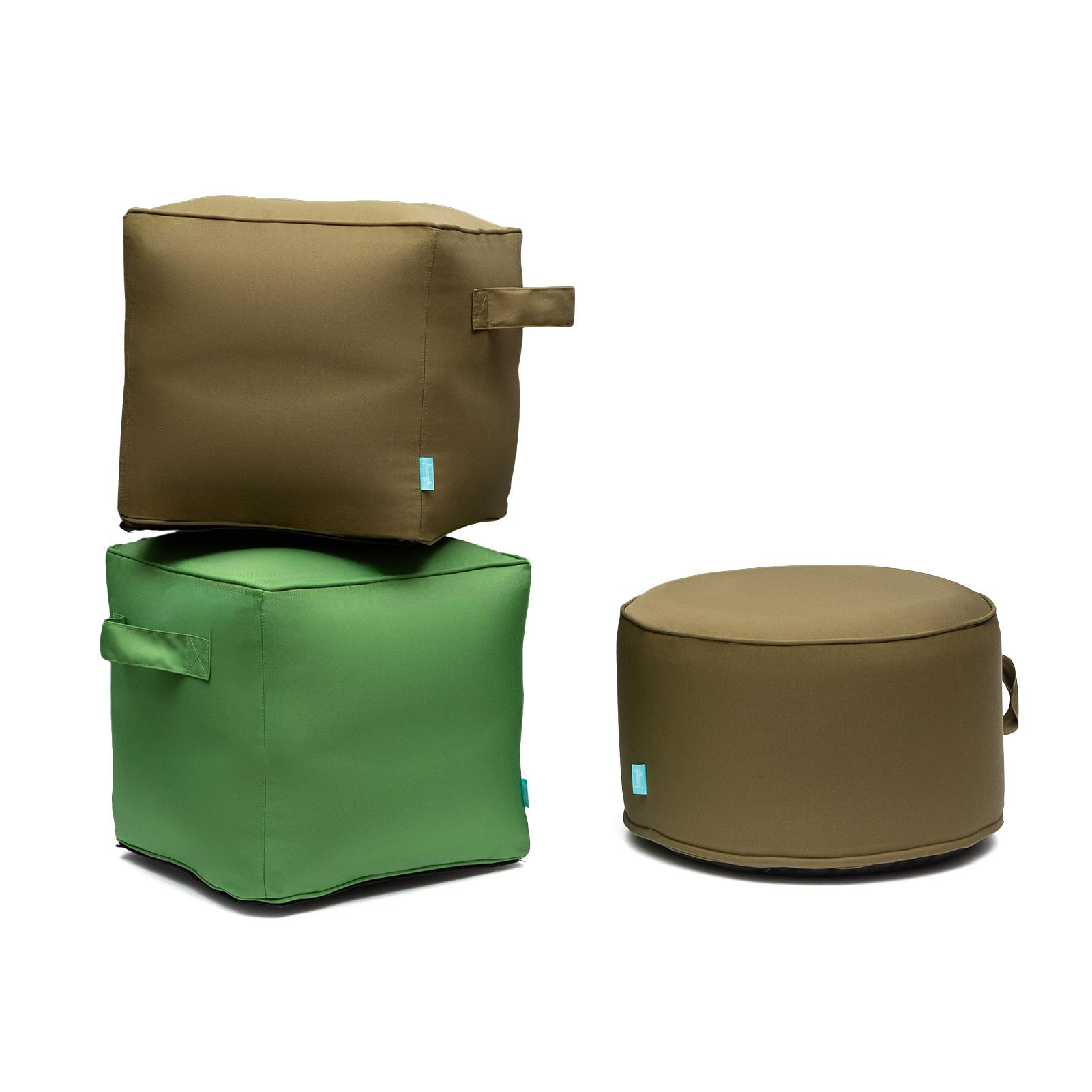 Pouf Gonfiabile Rotondo - Sgabello/Poggiapiedi In PVC Floccato, 62x62x31 Cm, Per Casa E Outdoor - Foto 6