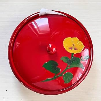 Amazon.co.jp: 琉球漆器 蓋つき菓子器 沖縄伝統工芸品 ハイビスカス