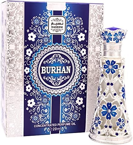 Naseem Burhan Concentrated Perfume Oil Alcohol Free with composition of Musk Rose Jasmine Musk Long Lasting Arabian Fragrance Oil for Men 0.67 Fl Oz