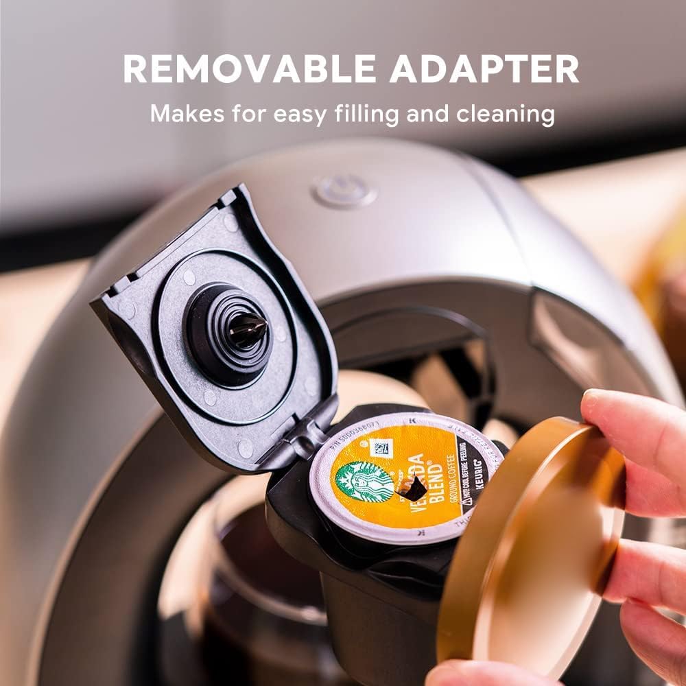 BENFUCHEN Pod and Grounds Single-Serve Coffee Maker, 2 in 1 One Cup Coffee Machine Compatible with K-Cup Pod & Coffee Grounds/Tea, Compact Design, 4-8oz, Grey