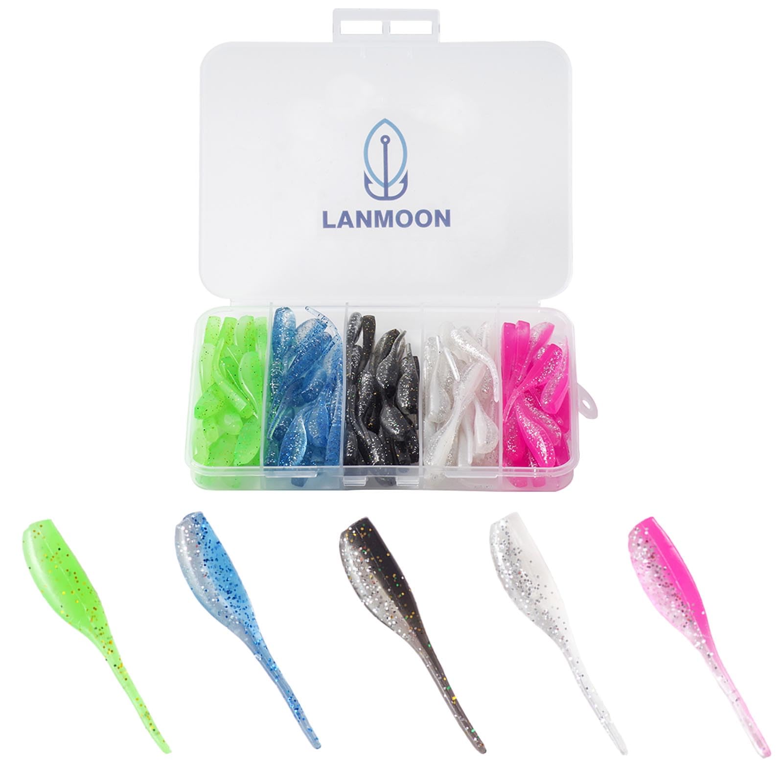 100pcs Crappie Lures Kit, Crappie Jig Heads and Crappie Baits Soft Plastic Fishing Lures for Crappie