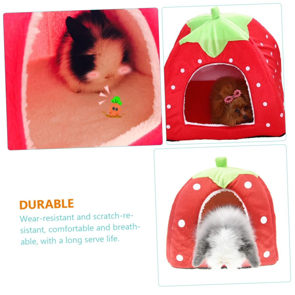 Angoily 2stücke Faltbares Kaninchen-Nest Aus Hochwertigem Material Warm Und Bequem Geeignet Für Kleintiere Wie Hamster Meerschweinchen Und Kaninchen Für Jahreszeiten