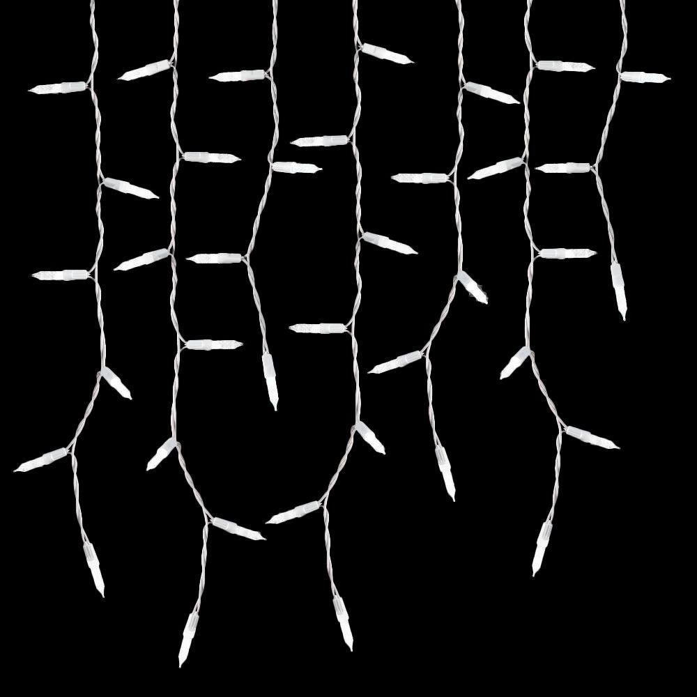100 Count Christmas Icicle Lights Soft White - Warm White Icicle Christmas Lights String - Long Lasting - Waterproof - UL Listed - Static & Blinking - for Outdoor and Indoor Use - Connectable