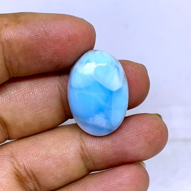 Larimar cabochon authentique 25x17mm pour eviter fausses pierres