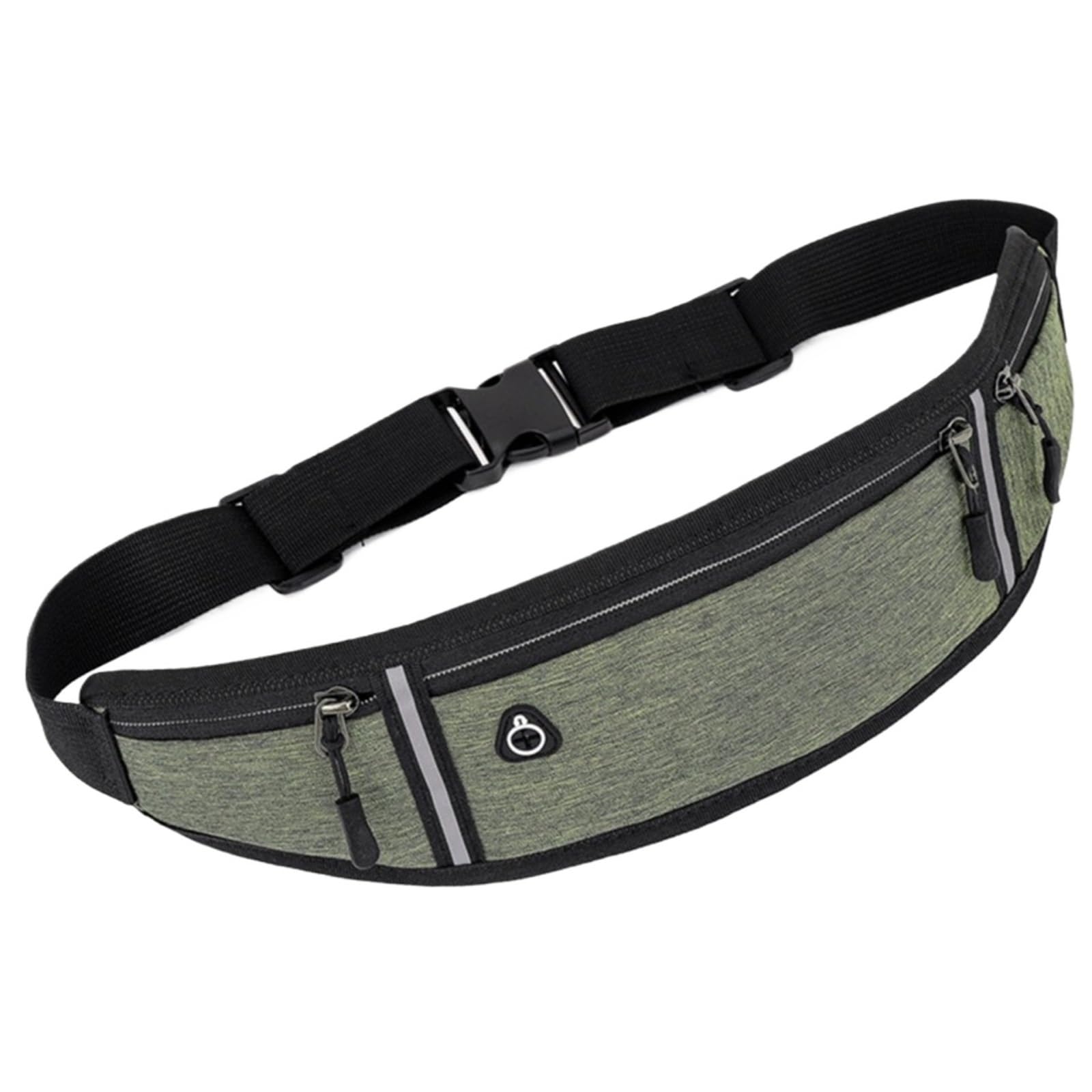 Riñonera for Correr, riñonera Ligera Impermeable con Tira Reflectante, Deportiva Gimnasio, Correa elástica Ajustable para Trotar(Green)