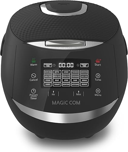 MAGiC COM Arrocera digital multifuncional para 10 tazas sin cocinar (20 tazas cocidas), olla eléctrica programable 15 en 1 para arroz y granos con