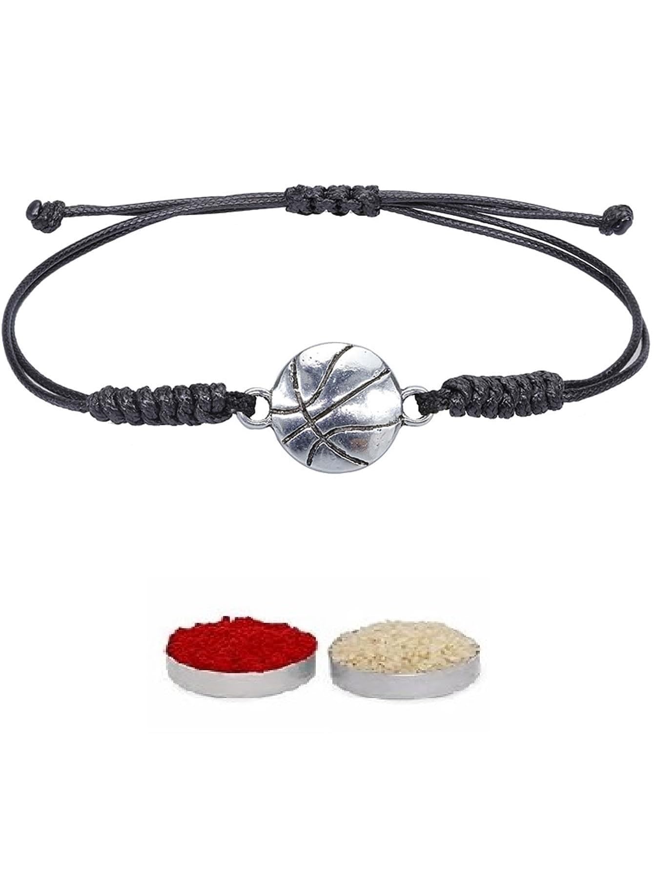 El Regalo 1PC Rakhi for Kids | Sports Ball Bracelet Rakhi for Brother- Rakhi for Sports Lover Brother with Roli-Chawal, Message Card in Rakhi Gift Box for Kids/Teens/Adults (Option-3) (B0CD7Y3D1T) Amazon Price History, Amazon Price Tracker