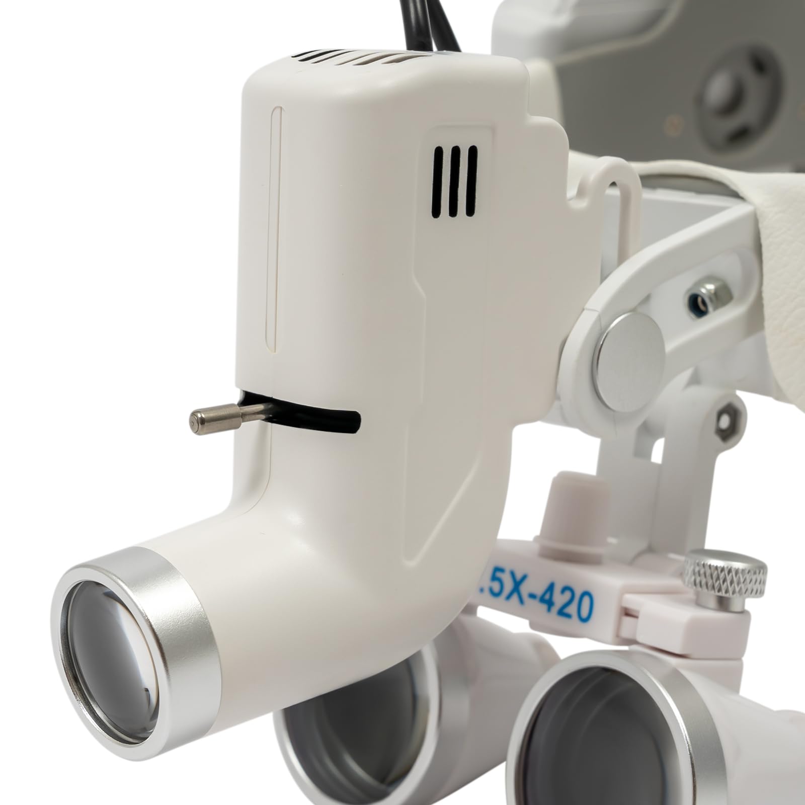 Lupa dentista binocular 3.5x 420mm con luz quirúrgica médica