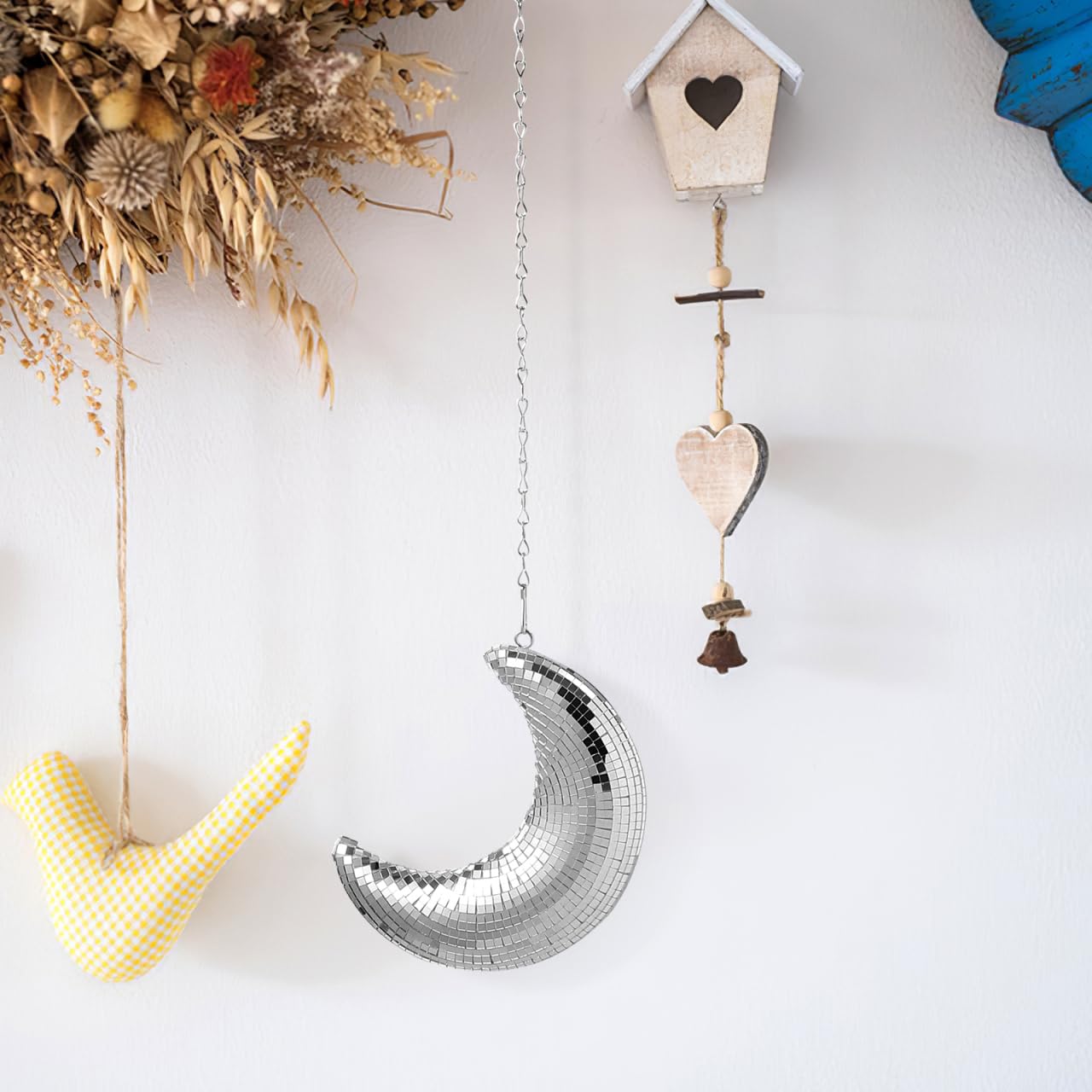 Eleganter Mond Anhänger Aus Glas - Disco Ball Deko Für Hochzeiten Partys Und Wanddekoration - Funkelnde Discokugel Als Vielseitige Hängedeko für Silvester, Geburtstag, Mottoparty