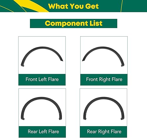 Miniatura 9 de YHTAUTO Juego de 4 guardabarros de estilo de fábrica de equipo original con kit de accesorios de repuesto para Ford F-150 2004-2008, Lincoln Mark LT