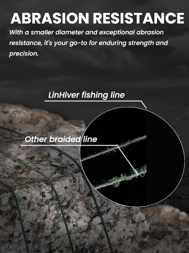 Lenza da pesca intrecciata a 4 fili, in polietilene super forte, resistente all'abrasione, lenza da pesca per acqua salata e acqua dolce, alta sensibilità e non elastica