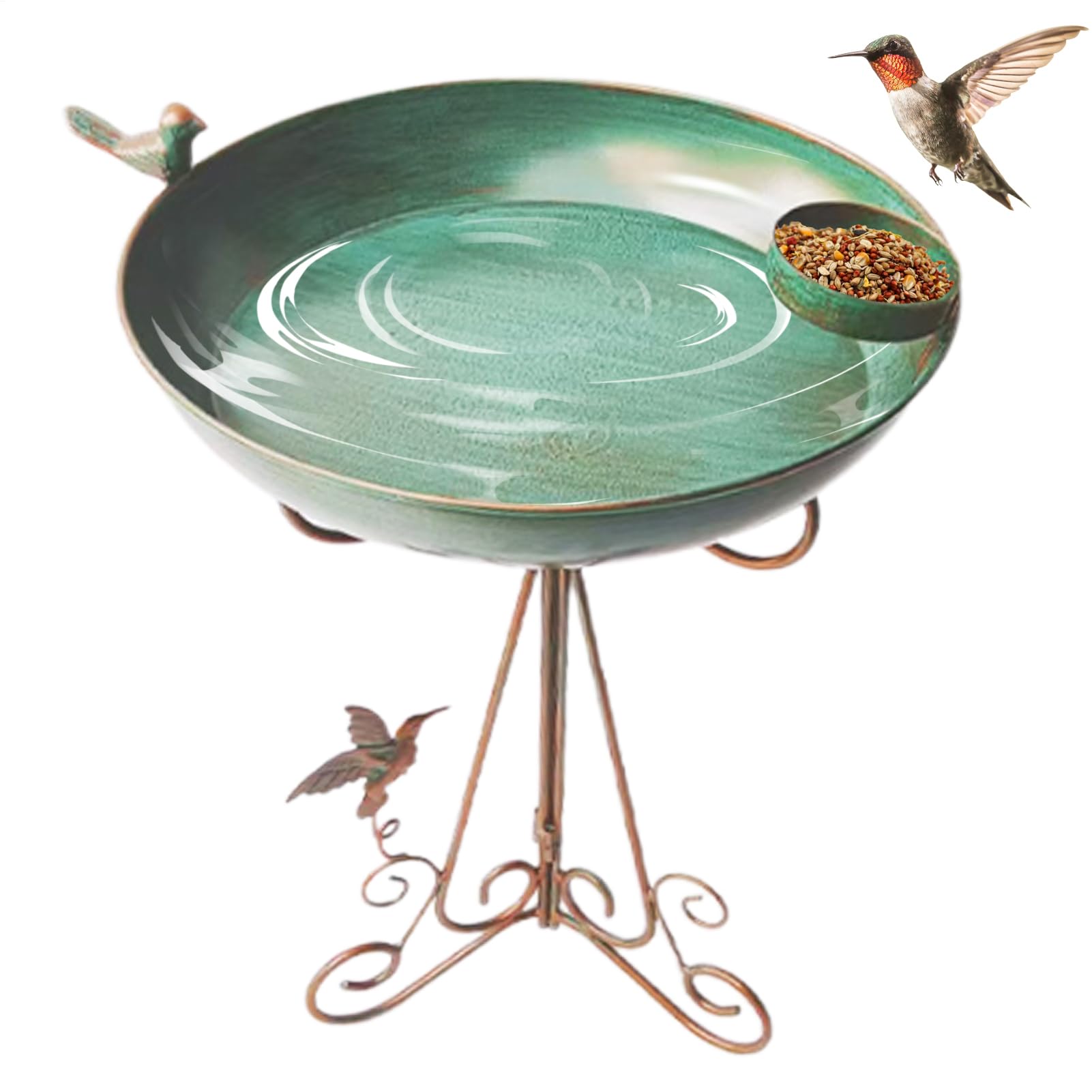 Bain d'oiseaux durable contre le gel et mangeoire colibri pour terrasse et jardin