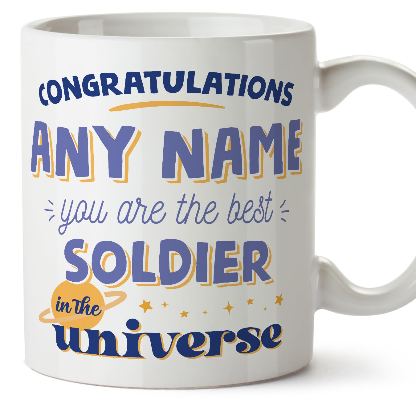 MUGFFINS Soldier Mug - in English - Best in The Universe - Funny Gift for Colleagues - Ceramic 11oz Mug