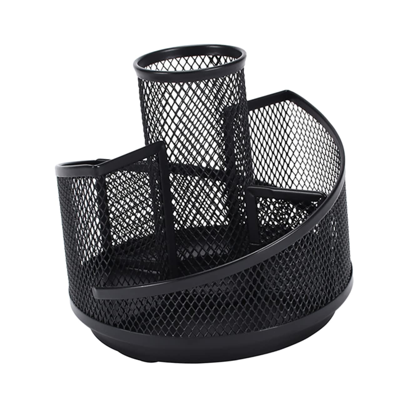 DOITOOL 4 Stück Drehbarer Metall Stiftehalter Schreibtisch Organizer Schwarz Multifunktional für Bürobedarf Kosmetikpinsel und Schreibutensilien Stabiles Design mit Glatter Oberfläche und