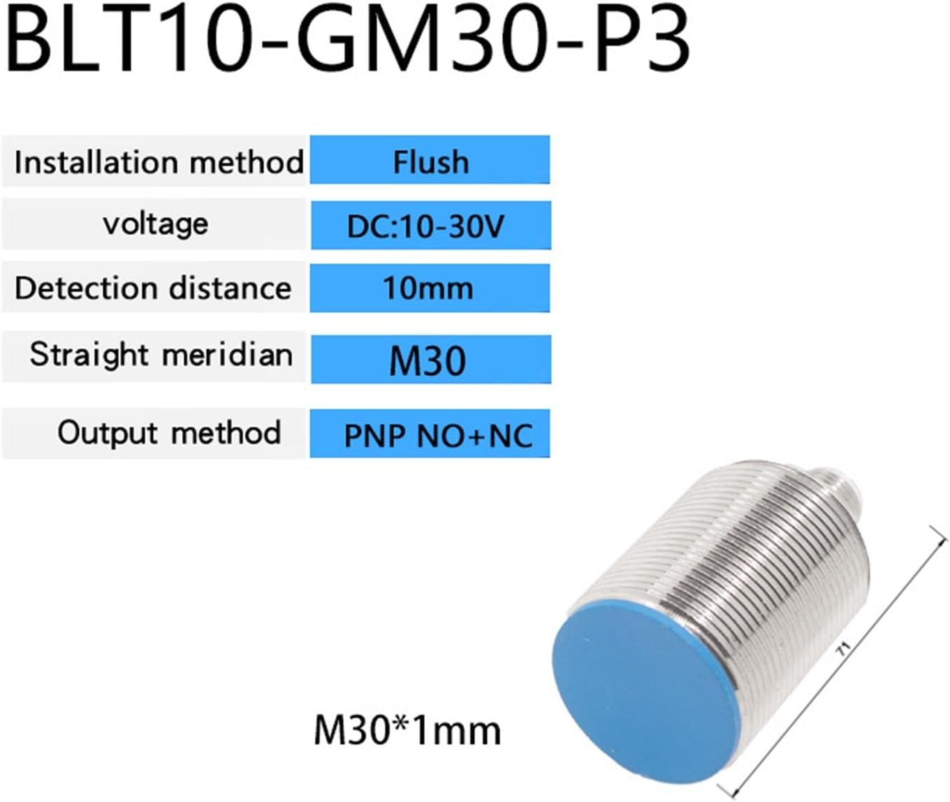 1pcs Proximity Switch Sensor M30 NPN PNP NO NC Inductive Sensor Sn:16mm 25mm DC 10-30V AC 90-250V DC 2-Wire AC 2-Wire Sensor(PNP NO NC)