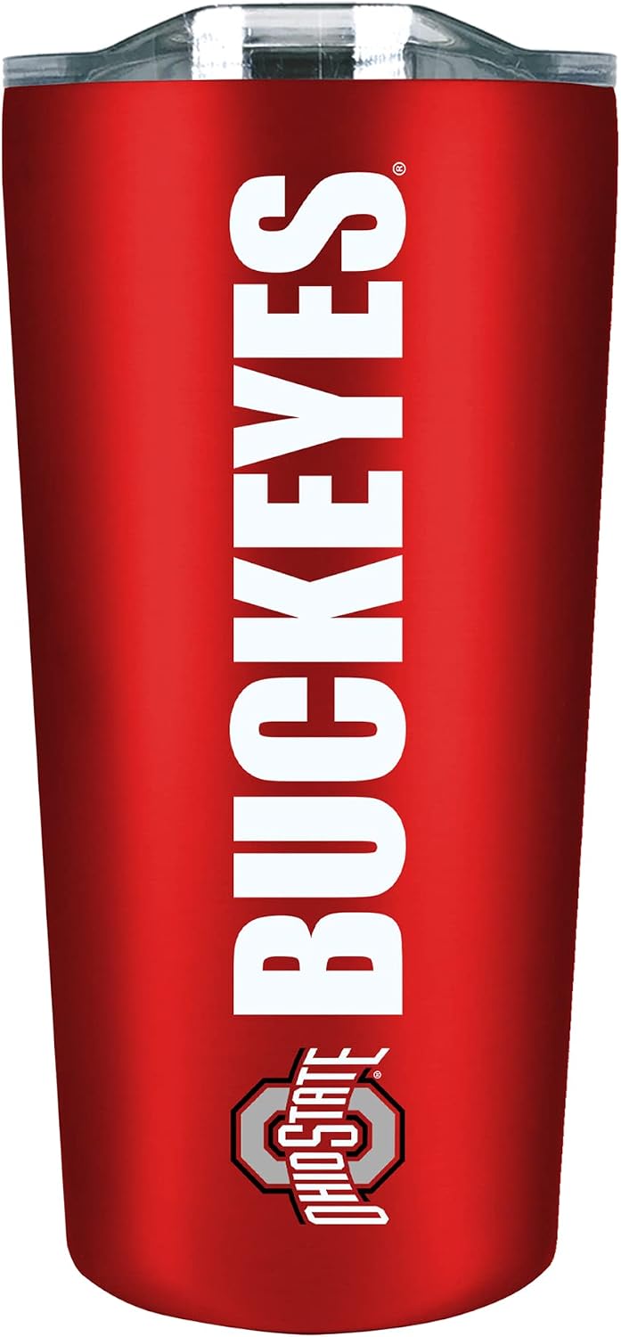 The Fanatic Group Personalized Ohio State University Buckeyes Double Walled Soft Touch Tumbler, Design-2 - Red