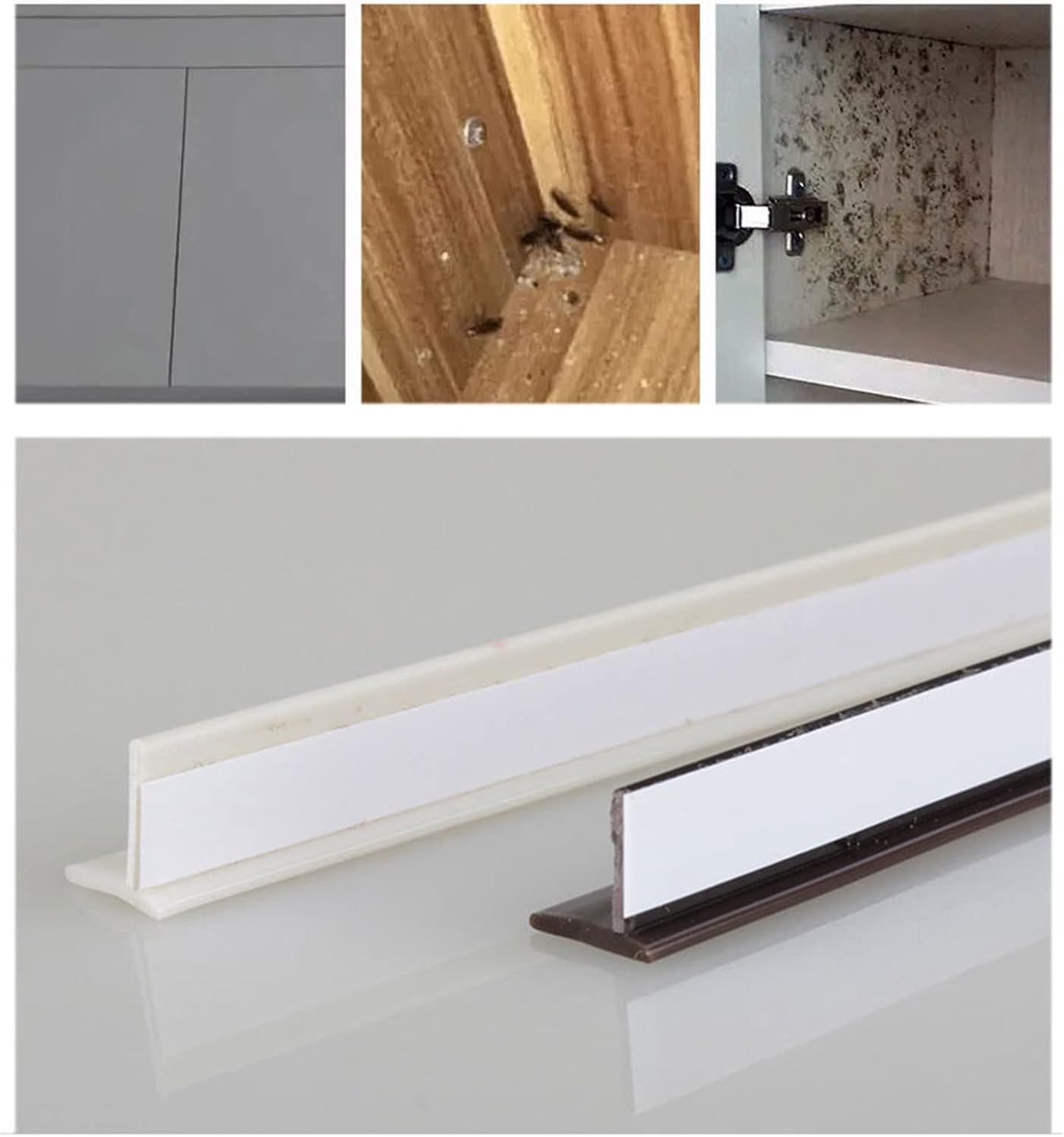 2.4m Weather Stripping Seal Strip for Doors, Wardrobe and Cupboard, Cabinet Door Gap Filling, Wardrobe Door Sealing Strip Can Buffer, Keep Cleaning and Dry (Color : Brown, Size : 2.4m)