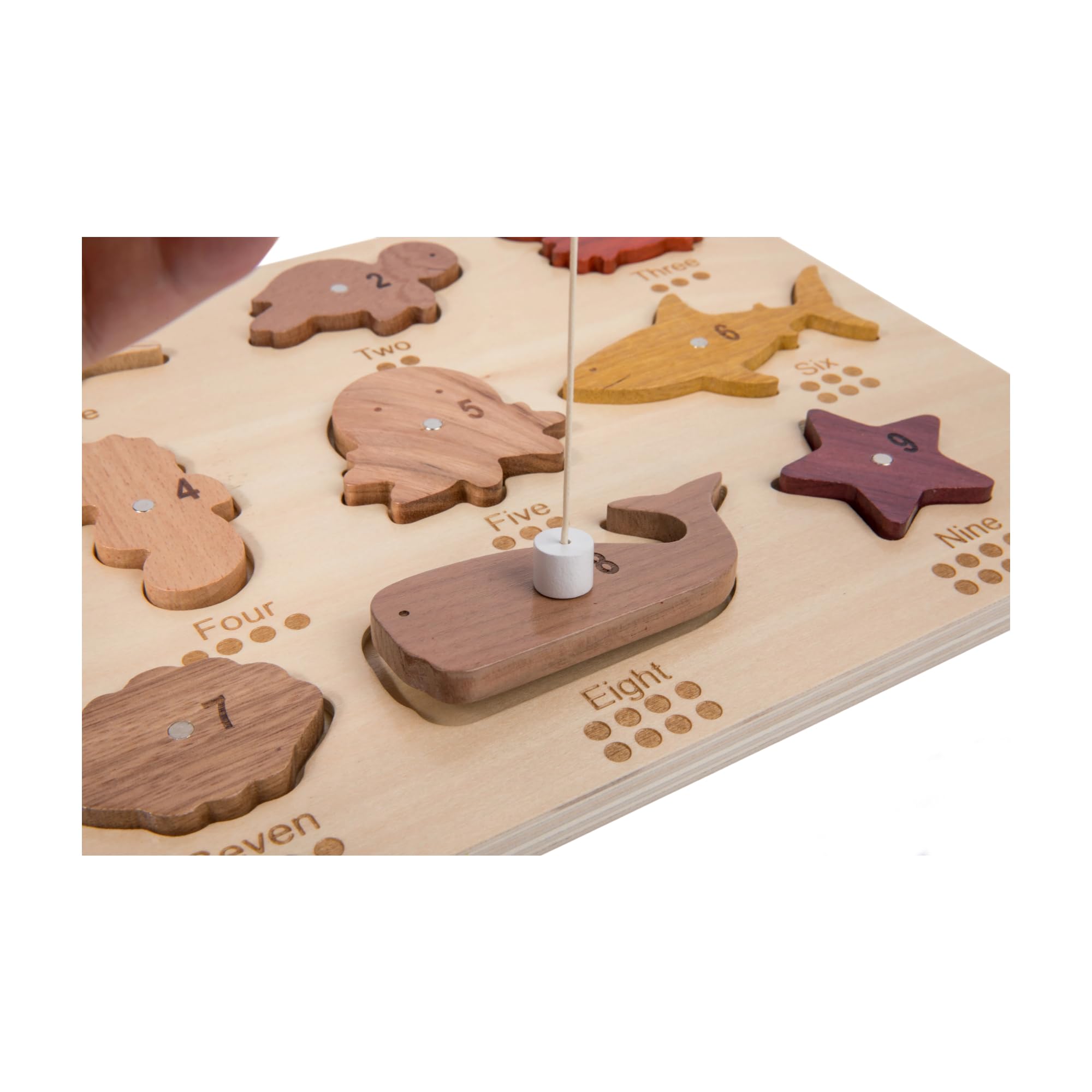 Magnetyczna drewniana gra wędkarska dla maluchów 1-3, puzzle Montessori z liczącymi numerami, magnesy dla dzieci 3-5, drobne umiejętności motoryczne, prezenty dla dziewczynek i chłopców