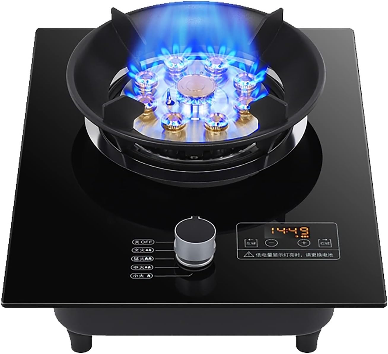 Estufa a Gas 1 Puesto, 5.2KW, Vidrio Templado, Protección contra Apagado