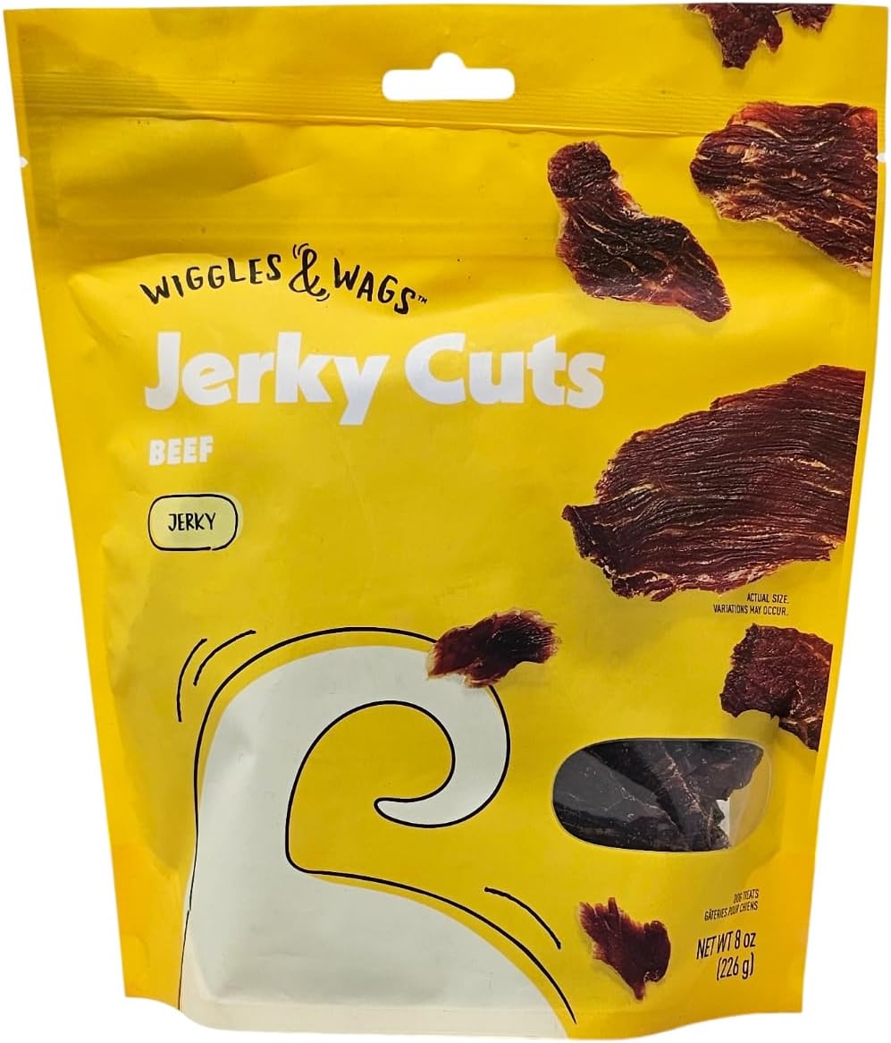 Wiggles & Wags Beef Jerky Cuts Dog Treats, 8 Ounces