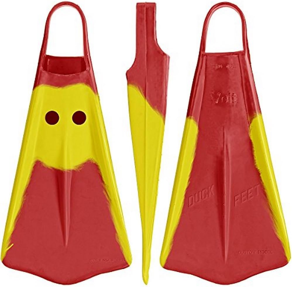 VOIT Duck Feet Fins, Red & Yellow, Size 9-11