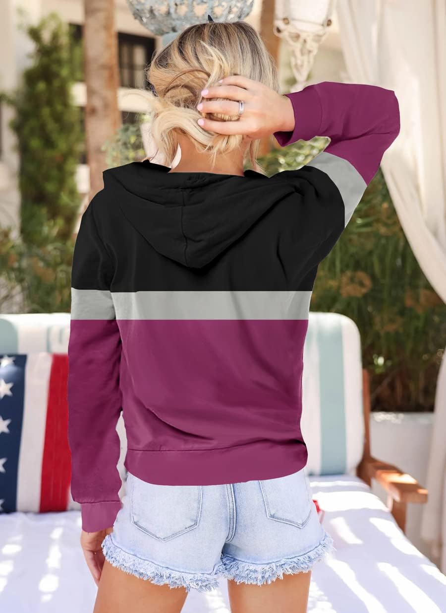 Women Hoodies Pullover Casual Thin Sweatshirts with Pockets Loose Fit Long Sleeve Drawstring Design Hoody Sweatshirt - Image 6