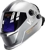 VORITO VR-B12HD Auto Darkening Welding Helmet True Color, Large 3.94x3.23 View, 4 Sensors Shade 4/5-13, Solar/Battery TIG MIG ARC Mask 1/1/1/1 Clarity