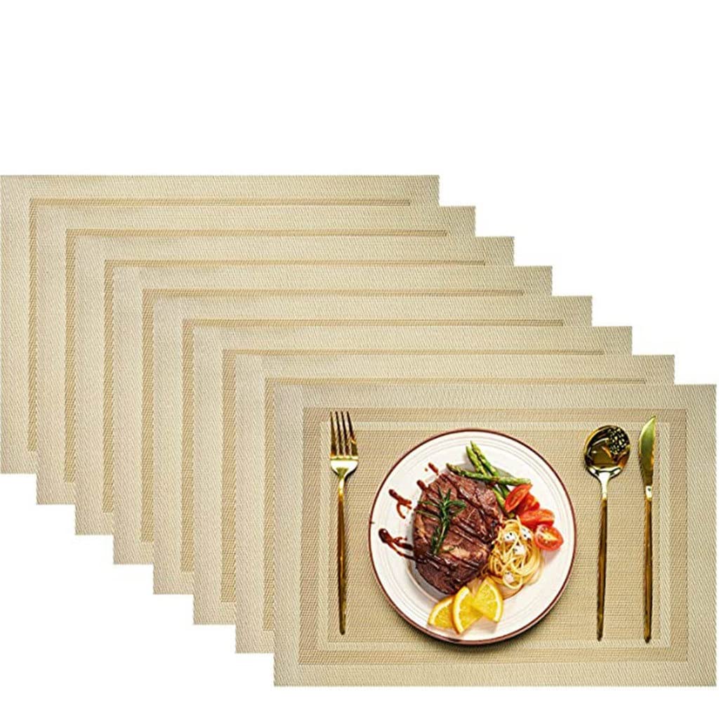 Dessous de table en PVC résistant et raffiné set de table 8 pièces style E