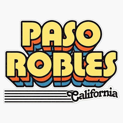 BZ Trading Paso Robles, California - Calcomanía de vinilo de rayas retro para pared, laptop, parachoques de 5 pulgadas (RDB-USA-STICKERS-1069)