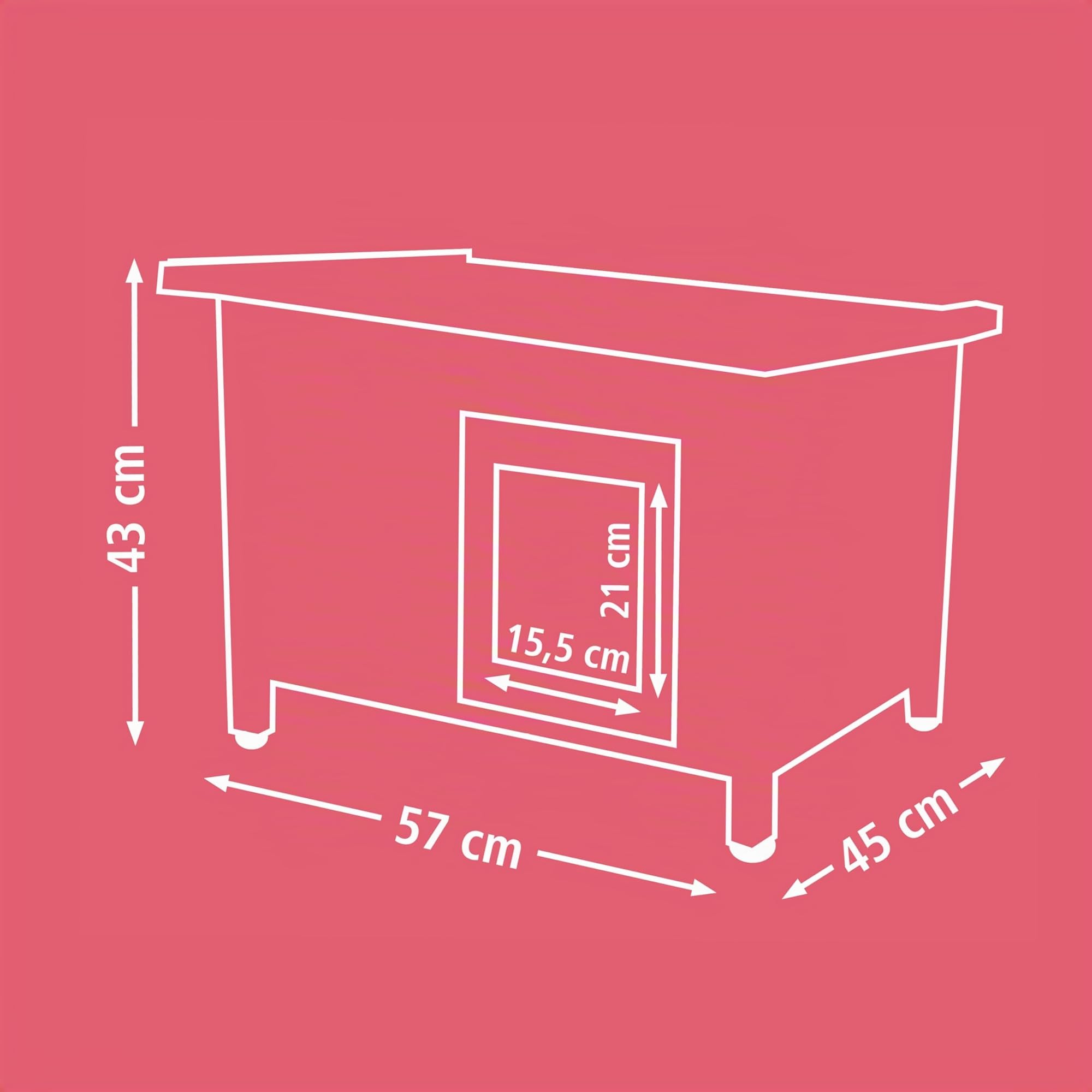 Kerbl Pet Katzenhaus Rustica, Braun/Grün, 57x45x43 cm, Holz, mit Schwingtüre, Plexiglasfenster, höhenverstellbare Kunststofffüße