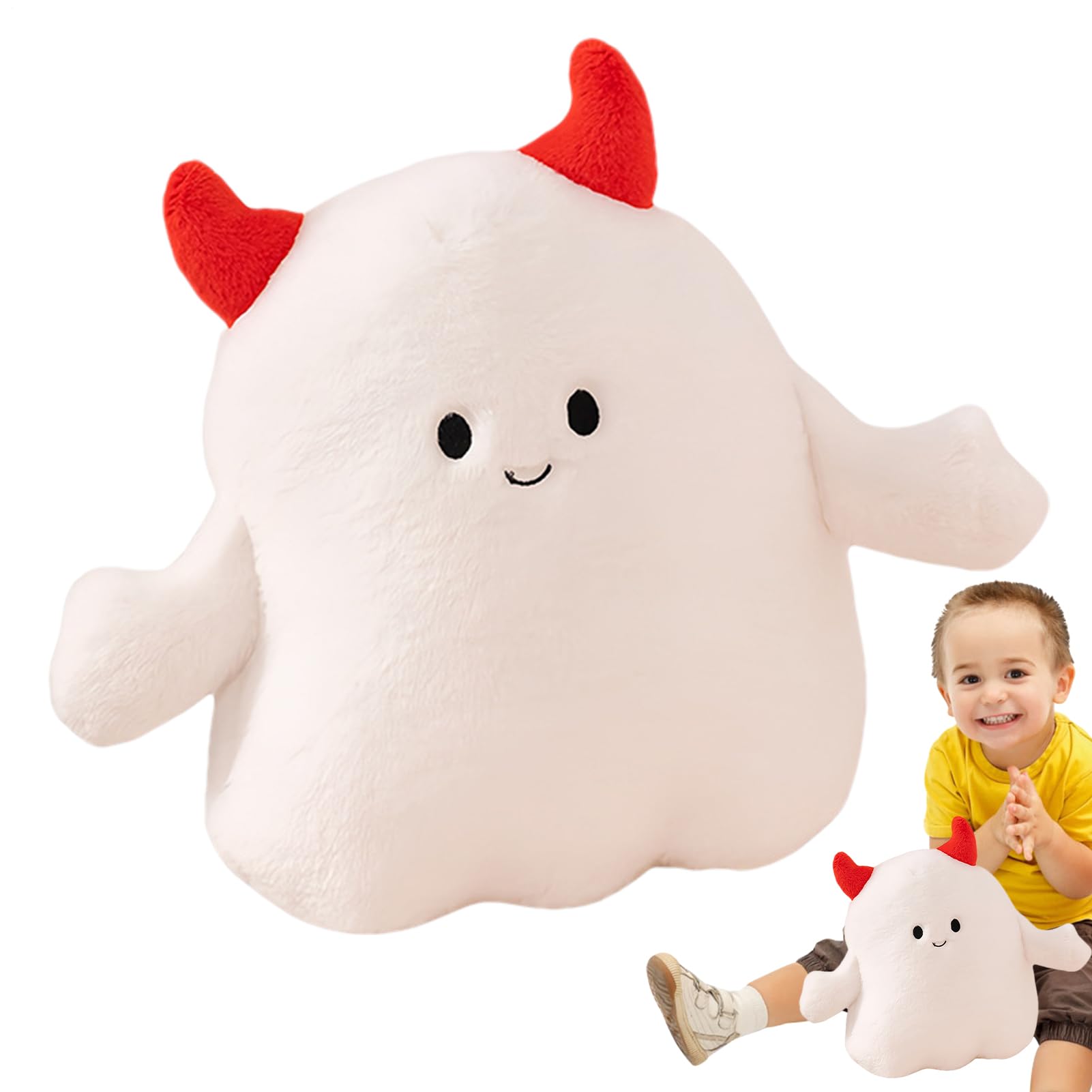Coussin peluche fantôme déco Halloween pour canapé et salon bohème