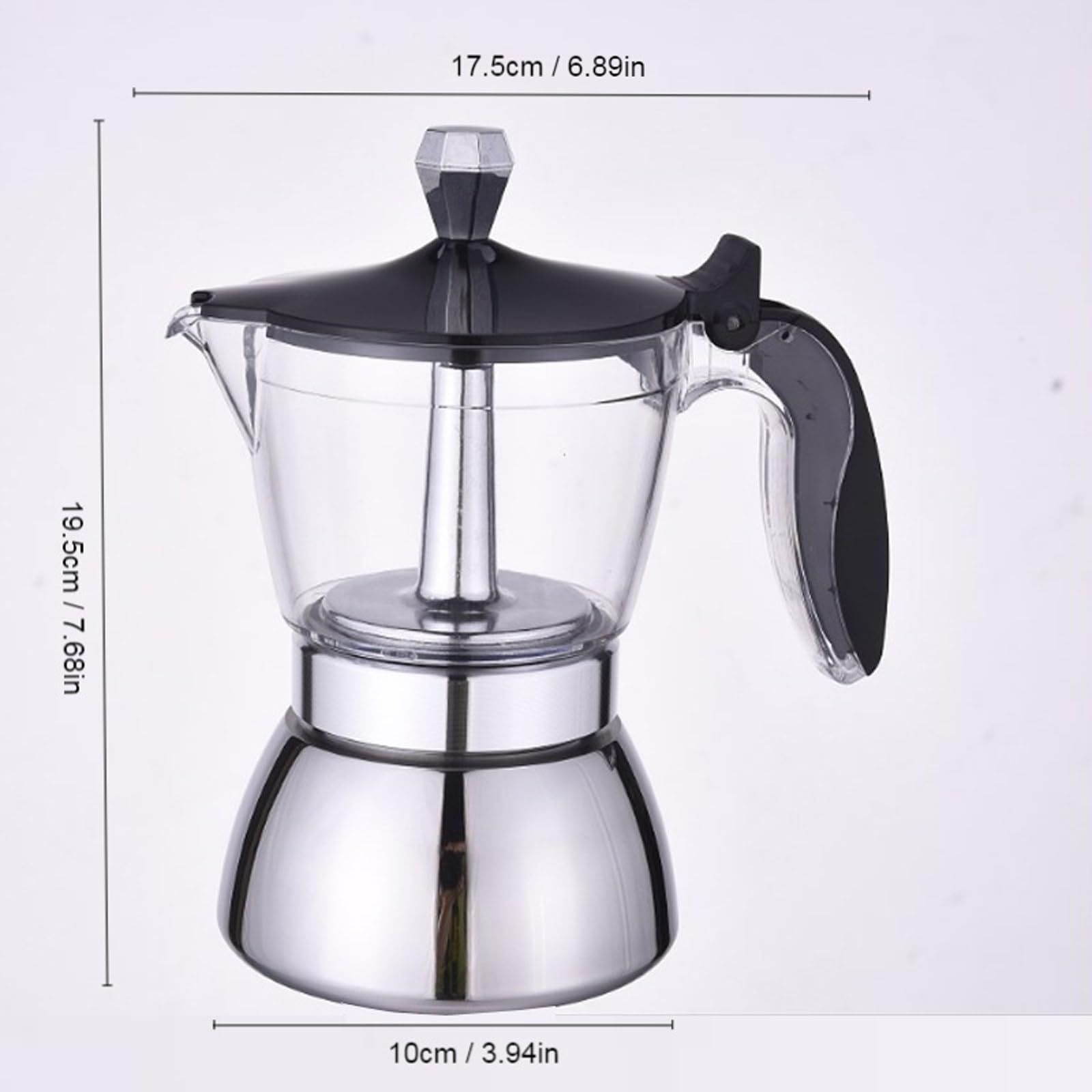 Cafeteras de diseño italiano con proceso de preparación visible, capacidad de 4/6 tazas, ideal para mejorar tu ritual diario de café