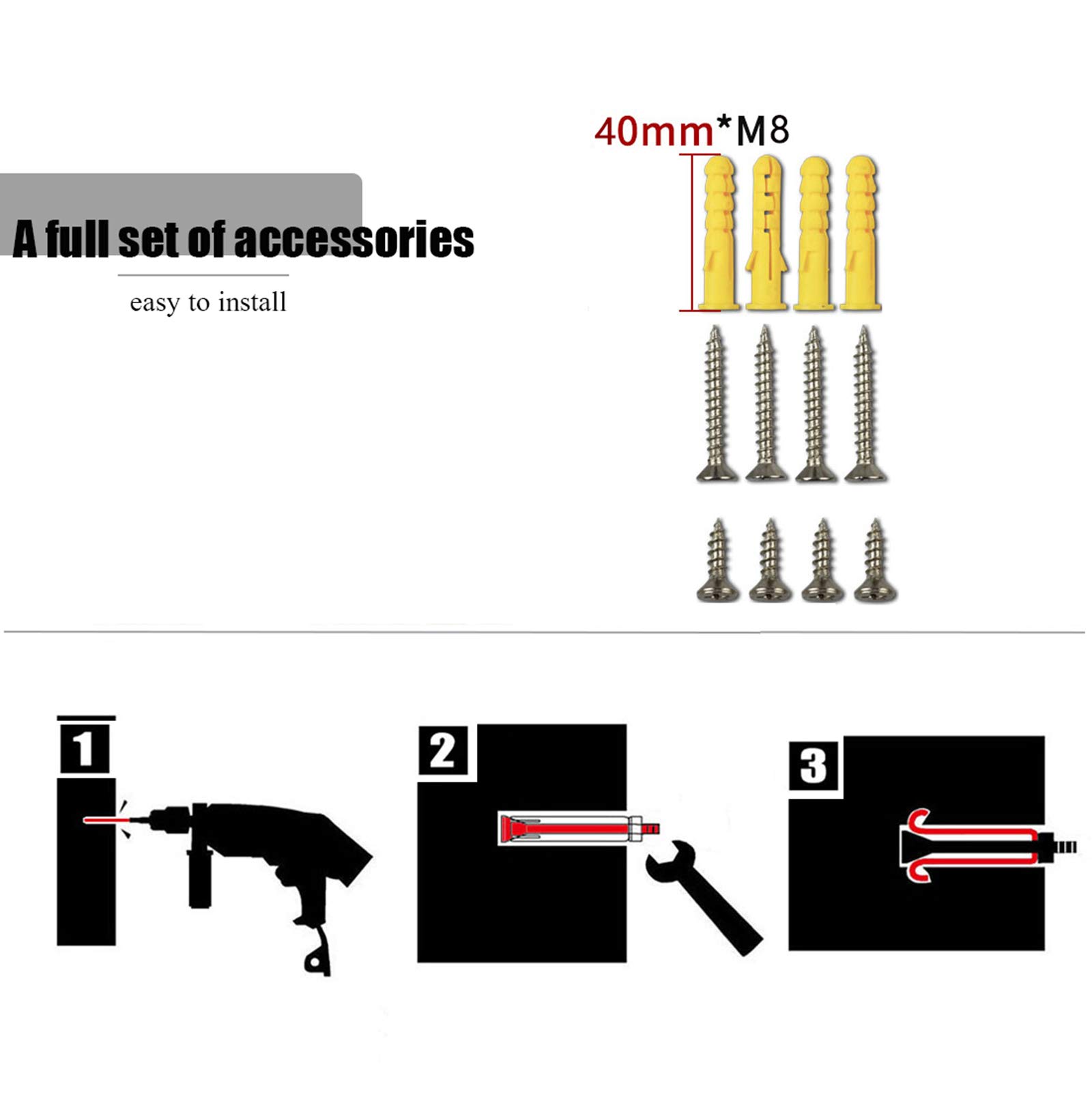Yanty X2 Staffe per Mensole Acciaio Inossidabile,Staffe per Mensole A Parete,Sostegno Galleggiante A Parete,Risparmio di Spazio,Accessori Completi,Due Metodi di Installazione,350mm/14in