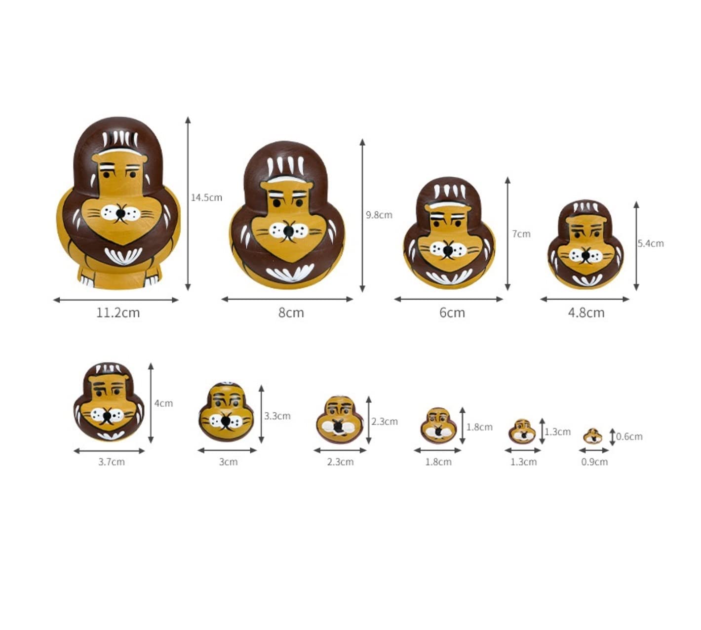 Rosyjskie Matryoshka Drewniane Rosyjskie Zagnieżdżanie Lalki 10 Sztuk Lew Motyw Zwierzęcy Układanie Zagnieżdżania Lalek Ręcznie Robiony Prezent Na Boże Narodzenie Lalka Matrioszka