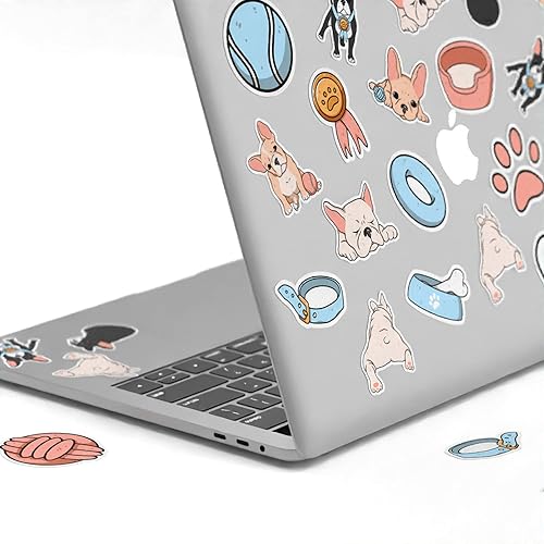 Miniatura 2 de Mertak - 17 unidades - Paquete de calcomanías de vinilo para laptop, bulldog francés para cuadernos, perros, cachorros, juego de frenchie