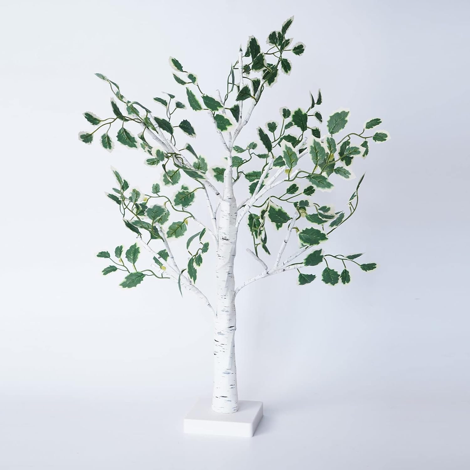 Lighted Birch Trees with Green Leaves for Indoor Decor, 2ft Light Up Tree Lamp with Timer, Fairy Light Spirit Tree for Christmas, Office, Wedding, Home Decorations, USB/Battery Powered - Image 9