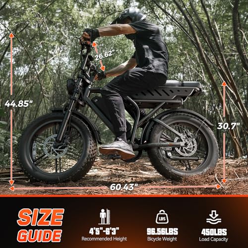 Image of TST Electric Bike for Adults 1500W Peak Motor 48V 15Ah 20 inch Fat Tire E-Bike