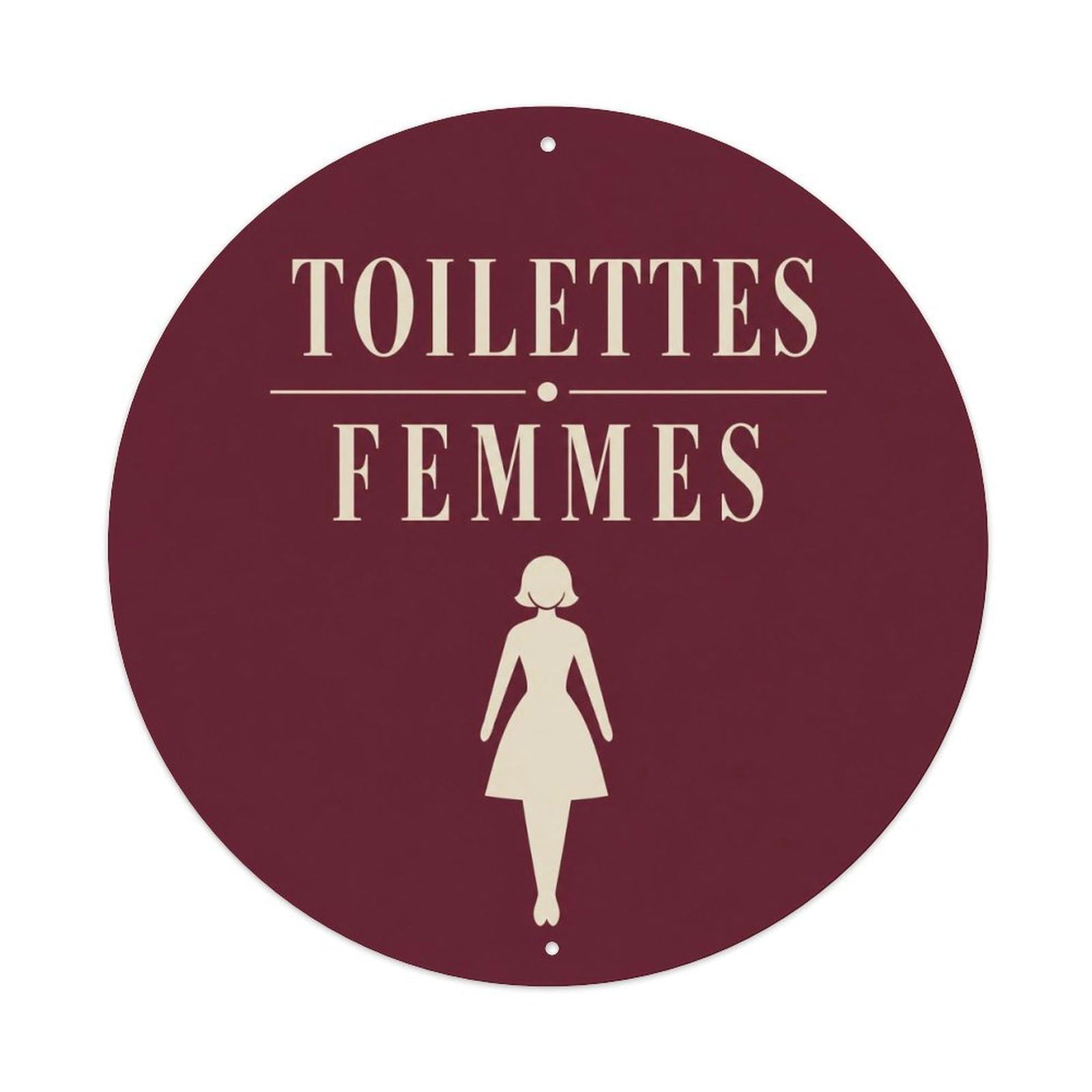 Olyhtr 8X8inch Classic Style Toilettes Femmes French Screenprint Style Washroom Metal Tin Sign