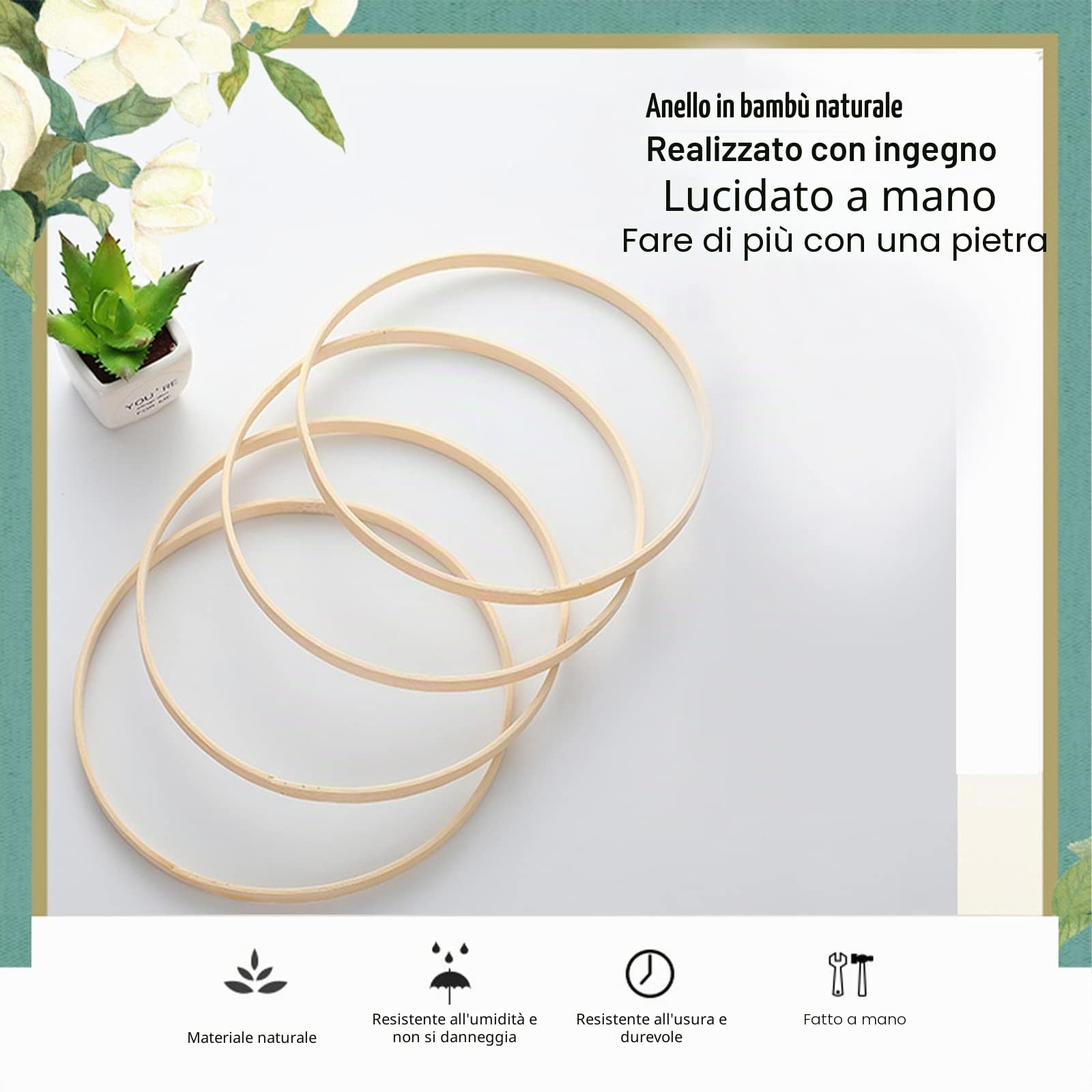 Set di 6 anelli da 20 cm, per fai da te, acchiappasogni e decorazioni da parete