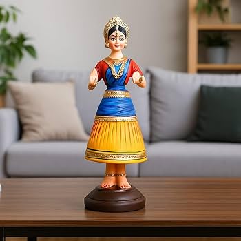 Buy DELTART Clay -Tanjore Dancing Doll Showpiece for Home Decor