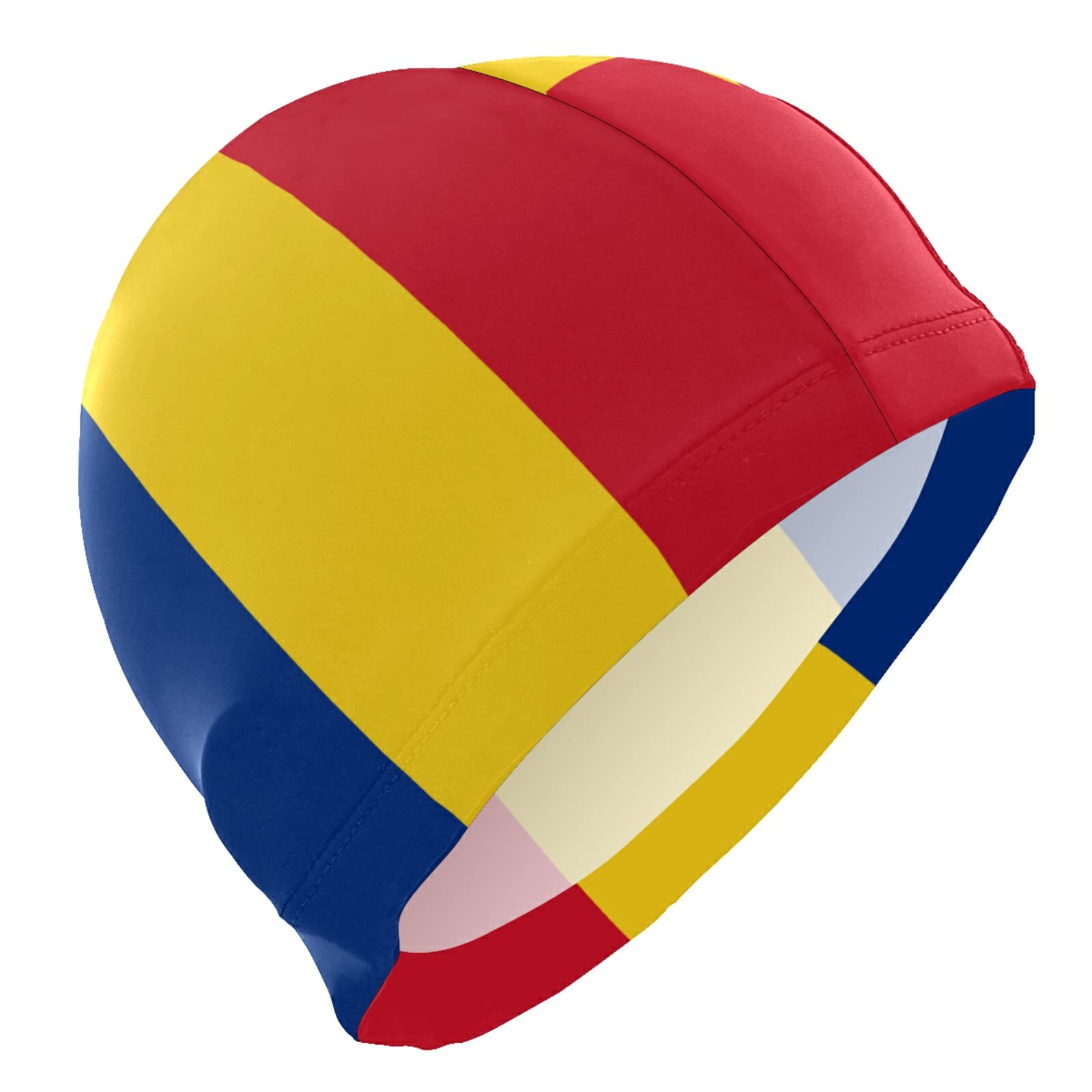 Dallonan Swimming Cap Romania Flag Unisex Adult Swim Cap Polyester