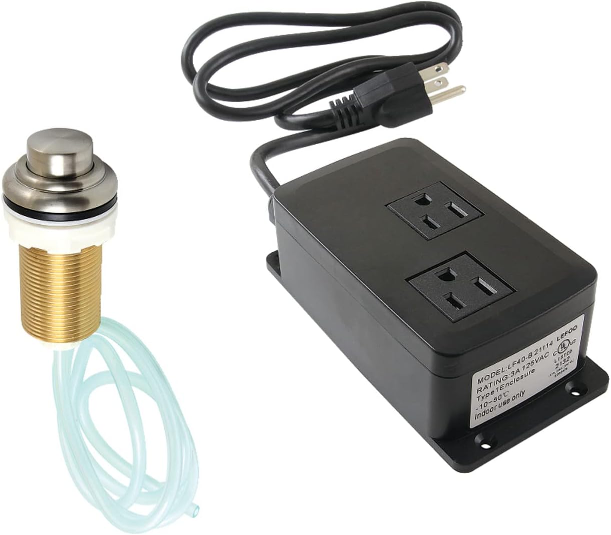 Kingston Brass KATDK211 Gourmetier Dual Outlet Garbage Disposal Air Switch Kit, Polished Chrome